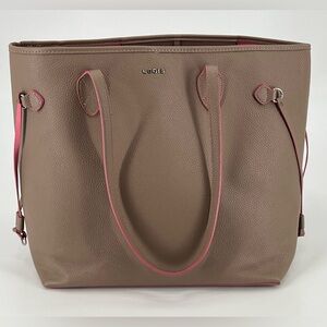 Lodis Tote‎ Carryall Beige / Taupe and Pink